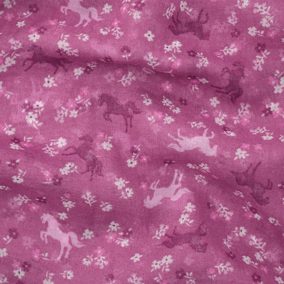 Mädchen Rundschal mit Pferde-Allover