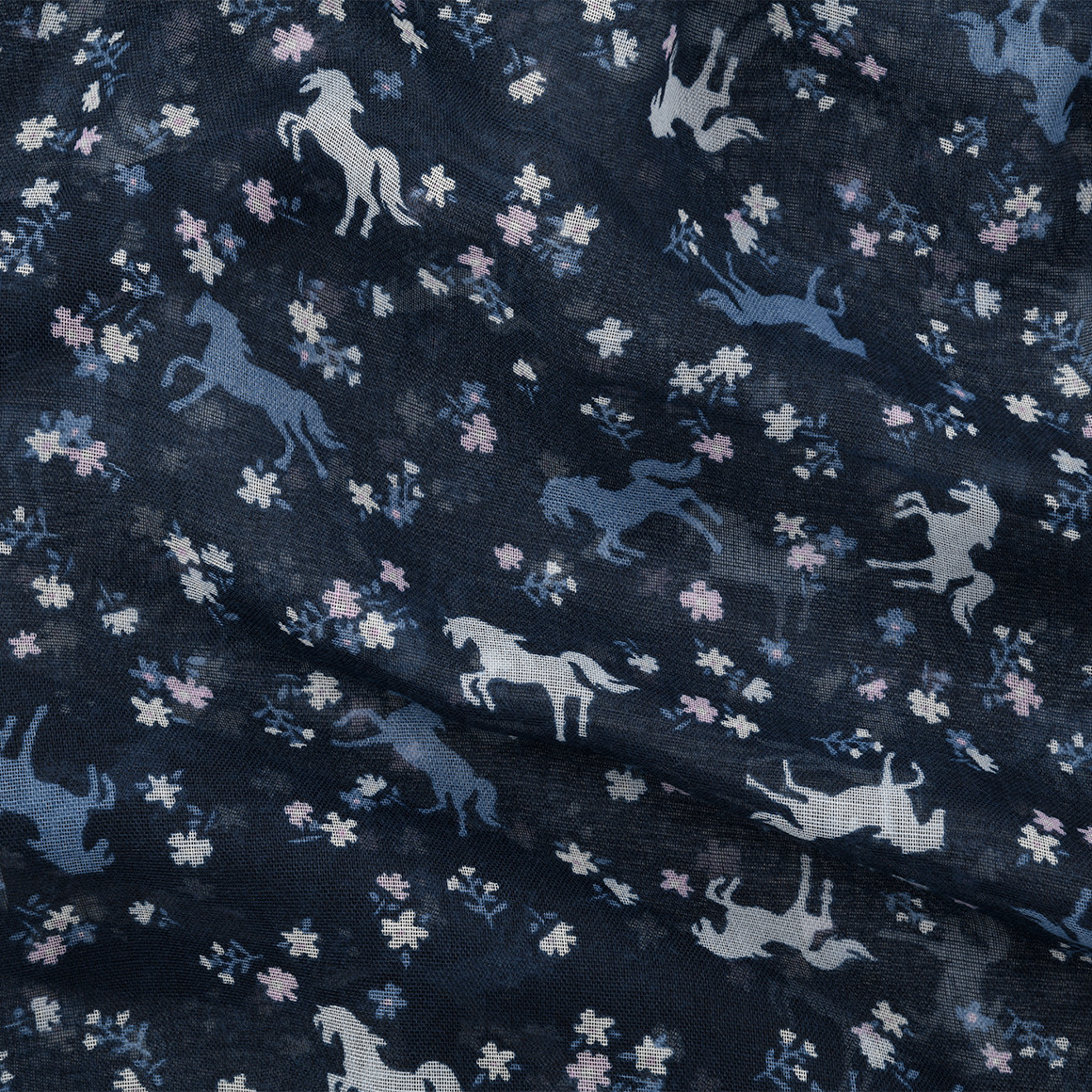 Mädchen Rundschal mit Pferde-Allover