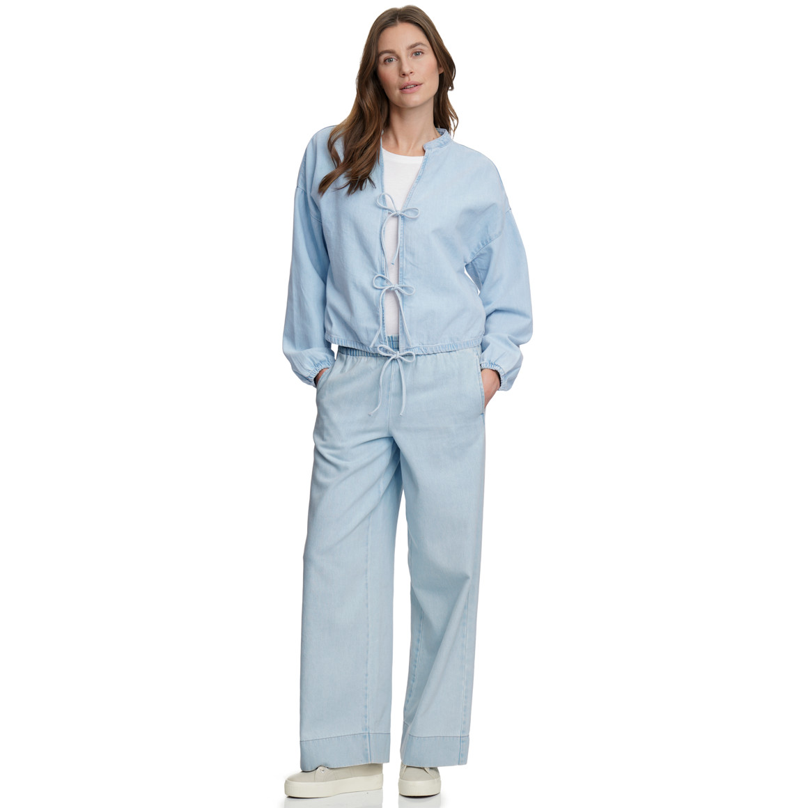 Damen Wide-Leg-Jeans mit Elastikbund