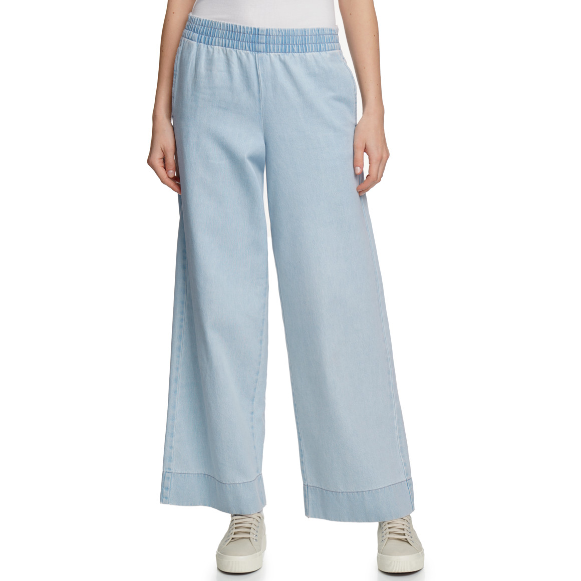 Damen Wide-Leg-Jeans mit Elastikbund