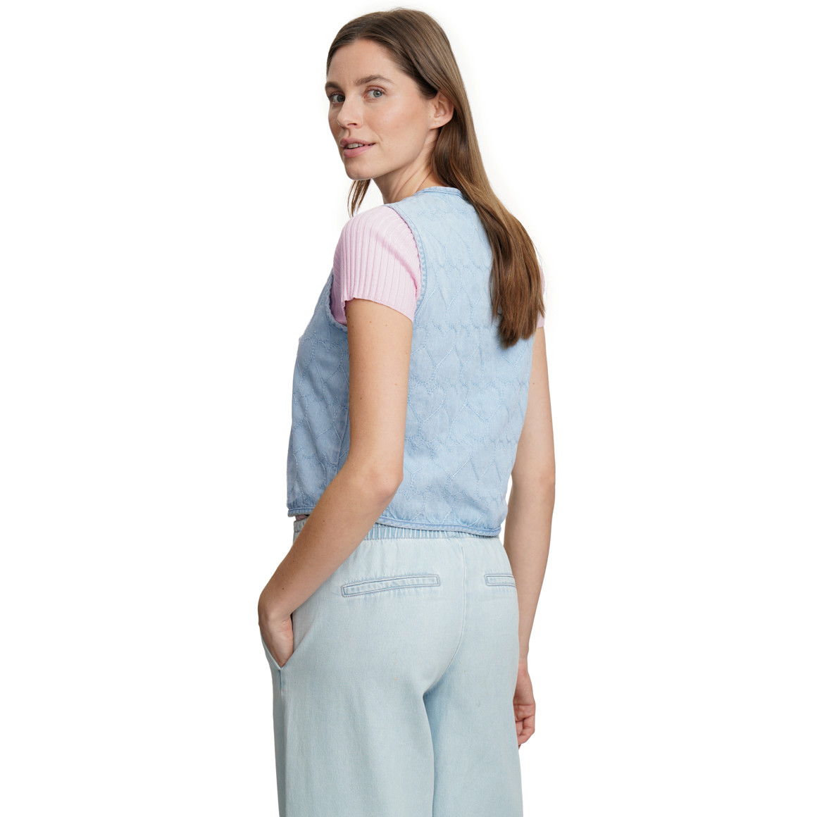 Damen Jeansweste zum Binden