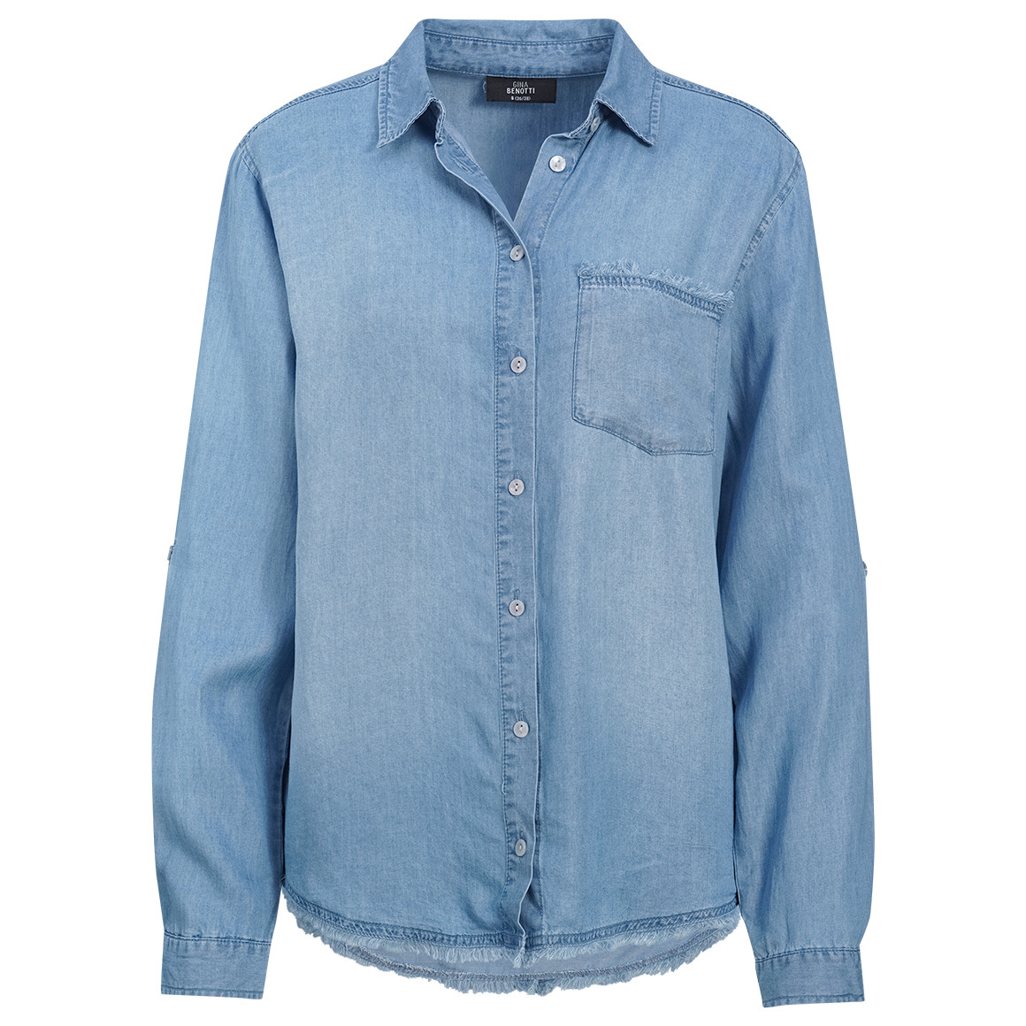 Damen Hemdbluse mit Turn-up-Ärmeln