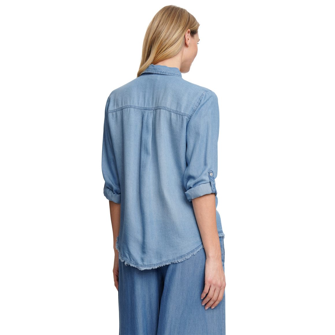 Damen Hemdbluse mit Turn-up-Ärmeln