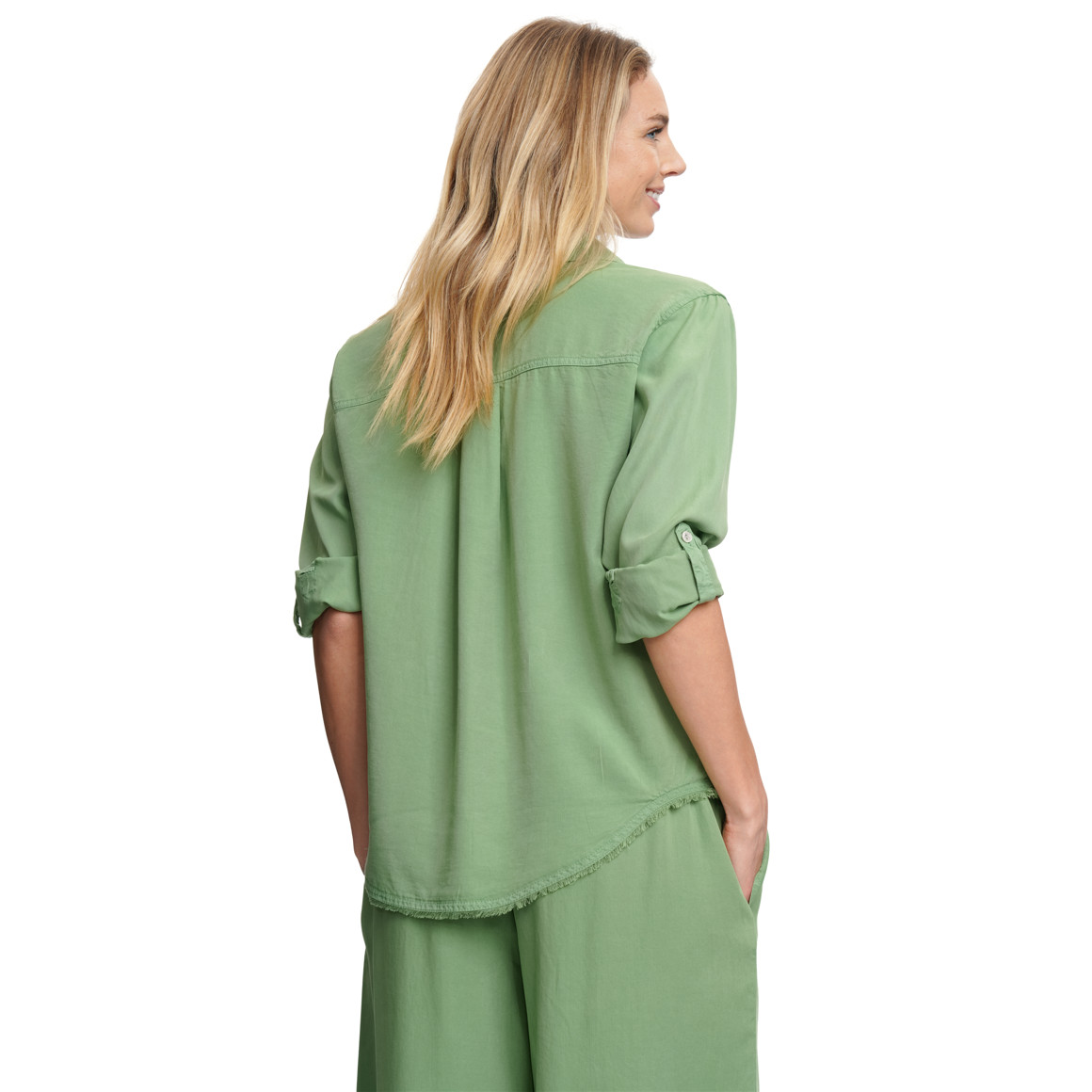 Damen Hemdbluse mit Turn-up-Ärmeln