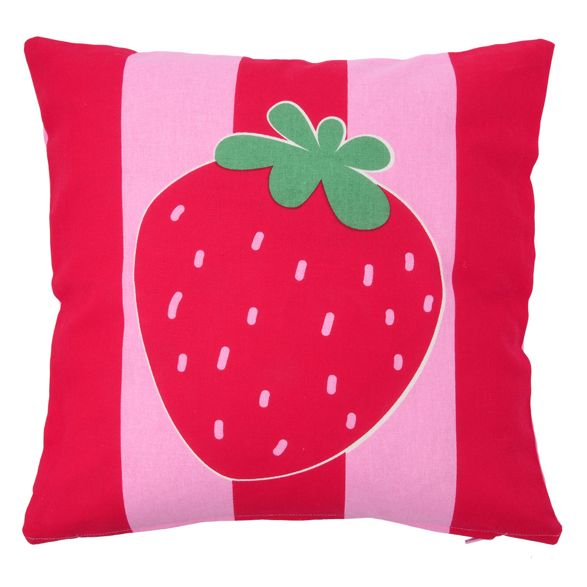 Kissenhülle mit Erdbeer-Print