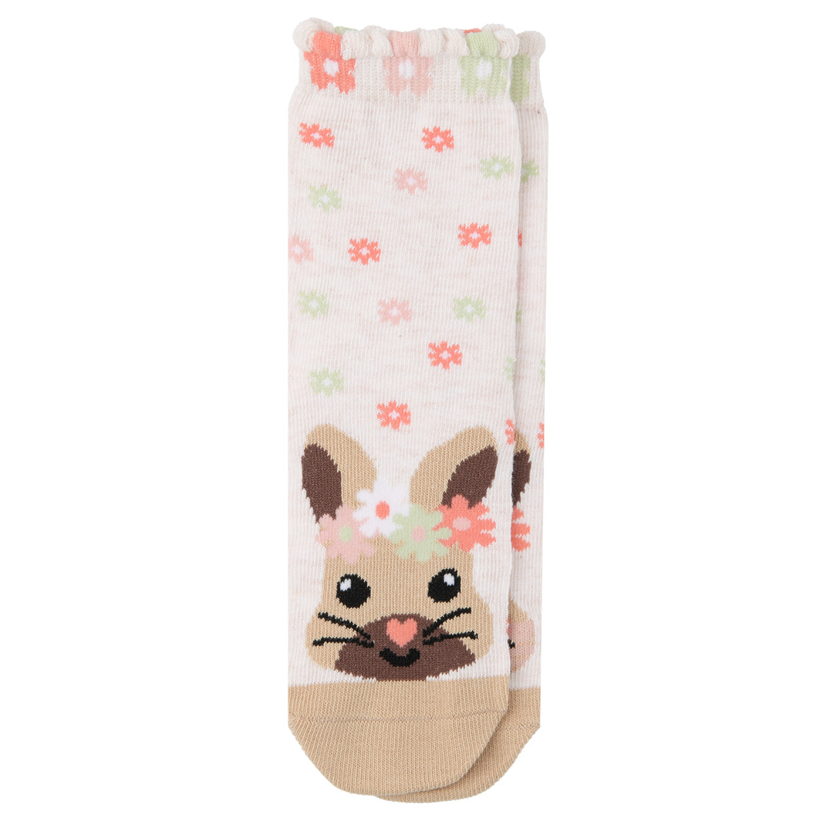 1 Paar Mädchen Socken mit Hasen-Motiv