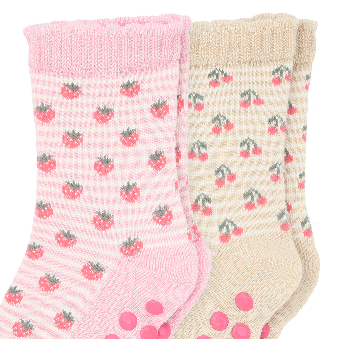 2 Paar Mädchen Stoppersocken mit Print