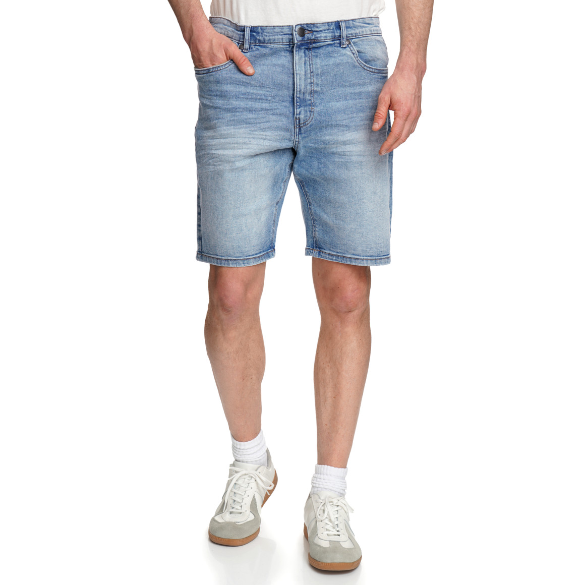 Herren Jeans-Shorts mit Used-Waschung