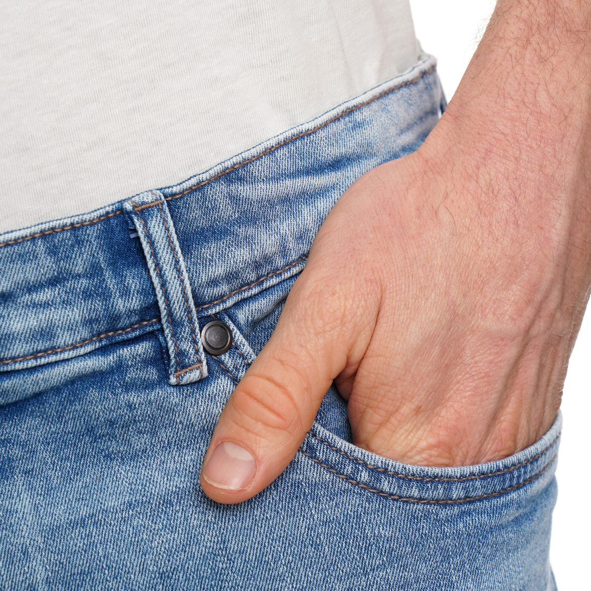 Herren Jeans-Shorts mit Used-Waschung