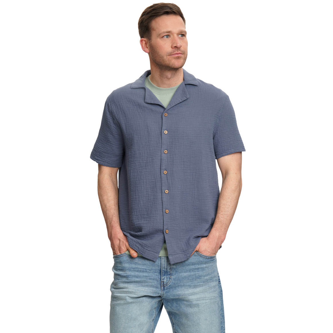 Herren Musselin-Hemd aus Bio-Baumwolle