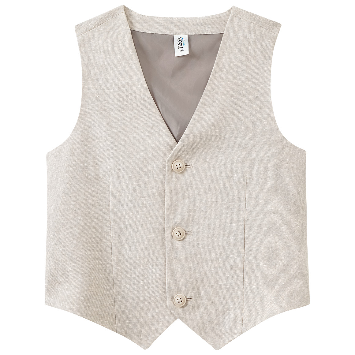 Linnen gekleed jongensvest met knopen