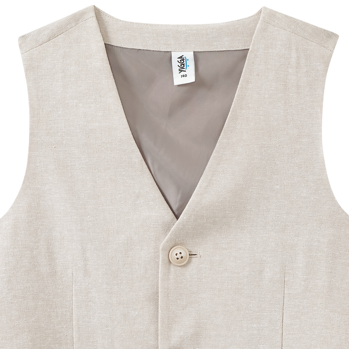 Linnen gekleed jongensvest met knopen