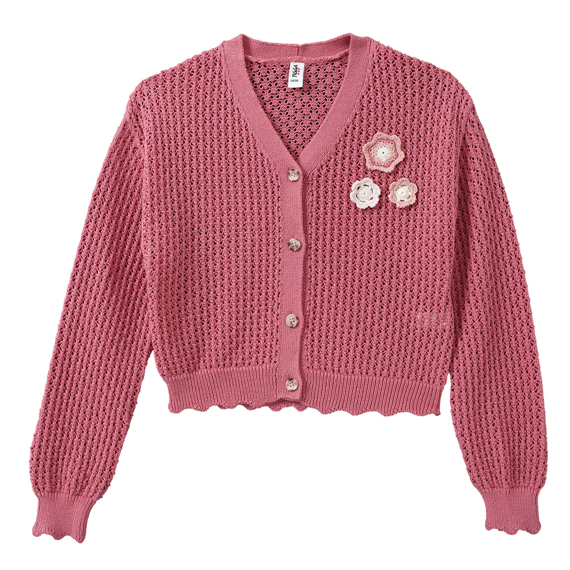 Mädchen Strickjacke mit Lochmuster