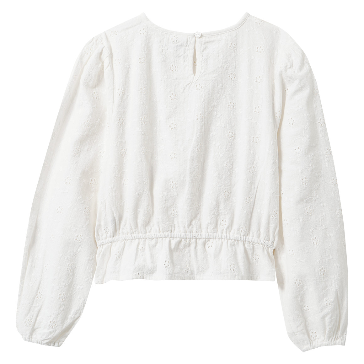 Mädchen Bluse mit Lochstickerei