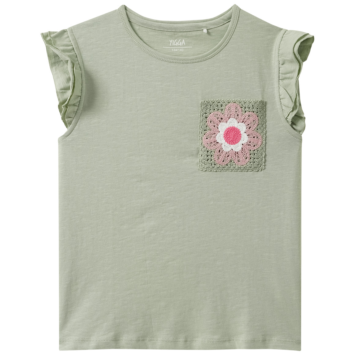 Meisjes T-shirt met gehaakt tasje
