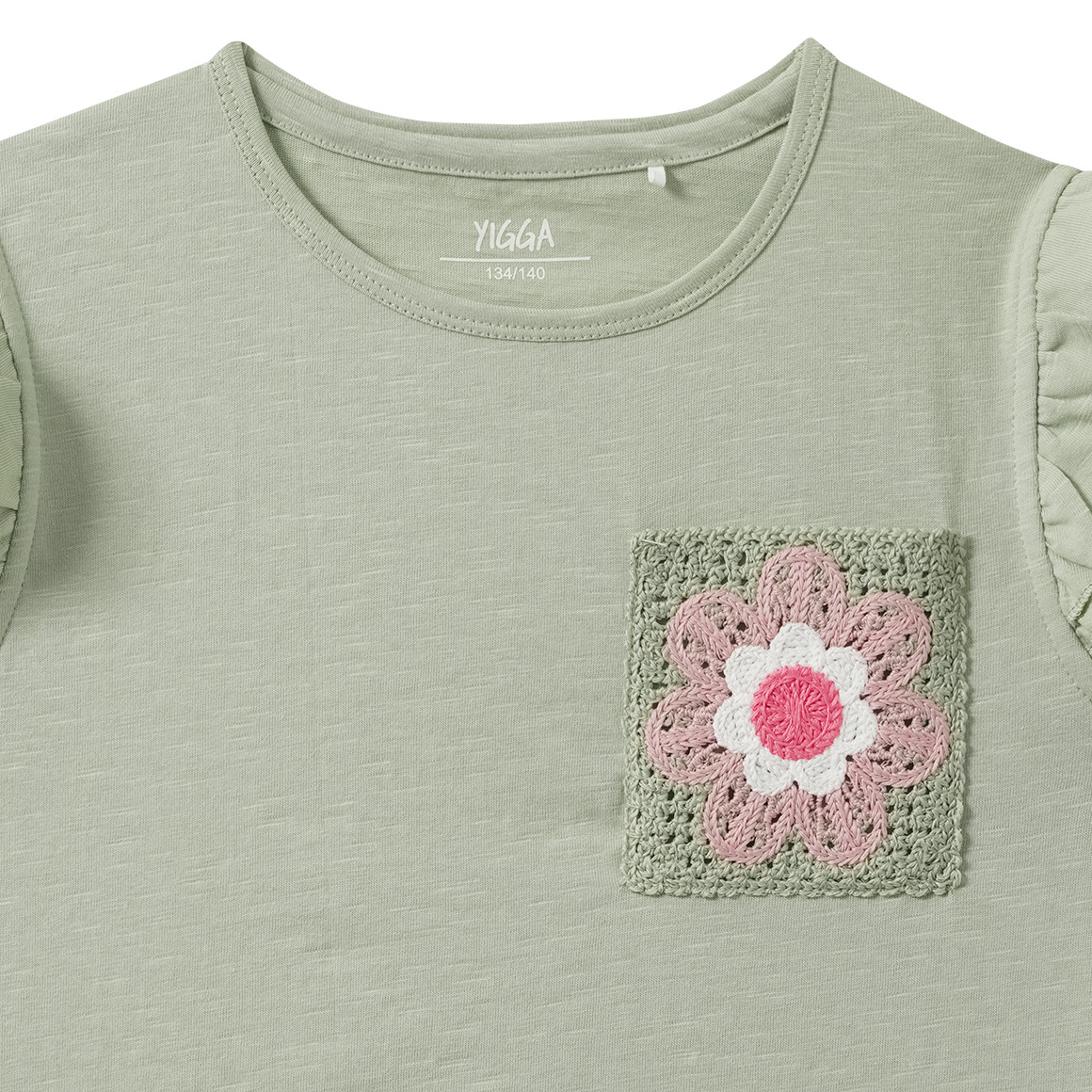 Meisjes T-shirt met gehaakt tasje