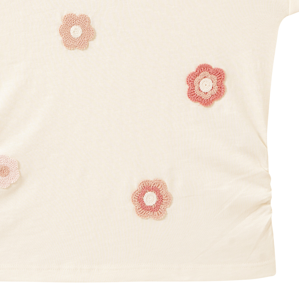 Meisjes T-shirt met gehaakte bloemen