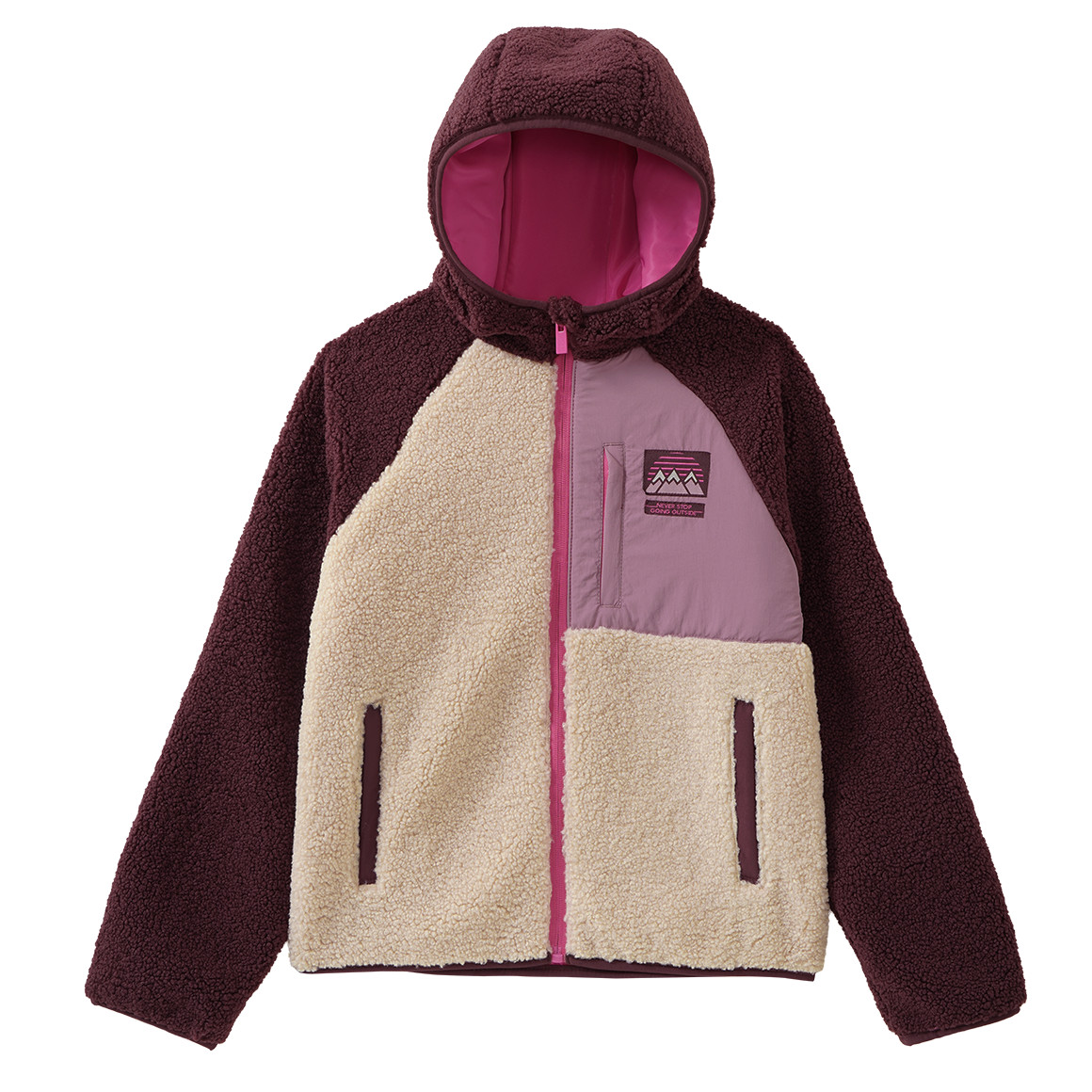 Mädchen Teddyjacke mit Kapuze