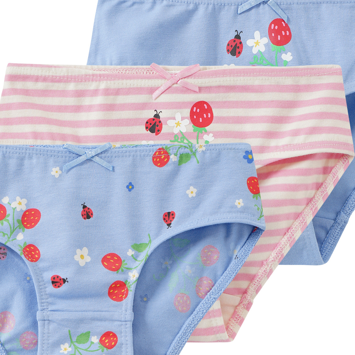3 Mädchen Slips mit Bio-Baumwolle