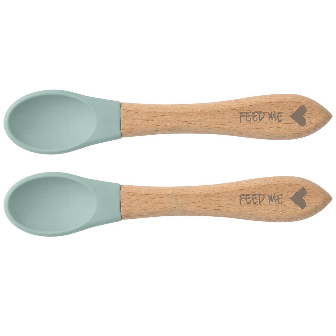 2 Silikon-Löffel mit Holzgriff