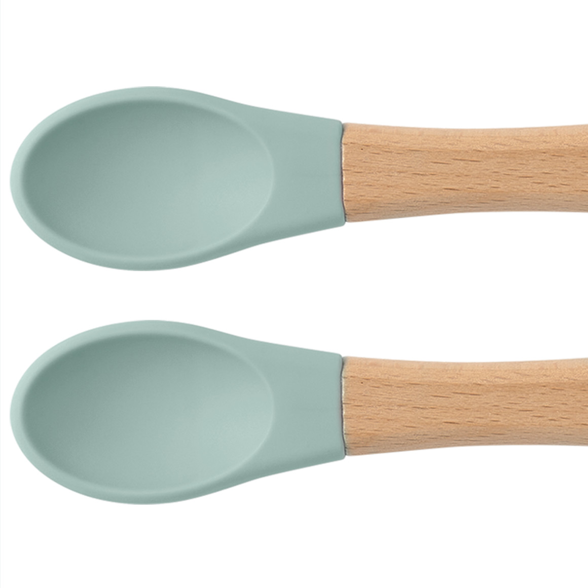 2 Silikon-Löffel mit Holzgriff