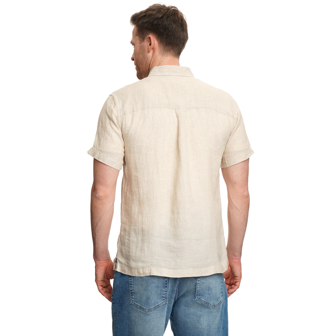 Herren Leinen-Hemd mit kurzen Ärmeln