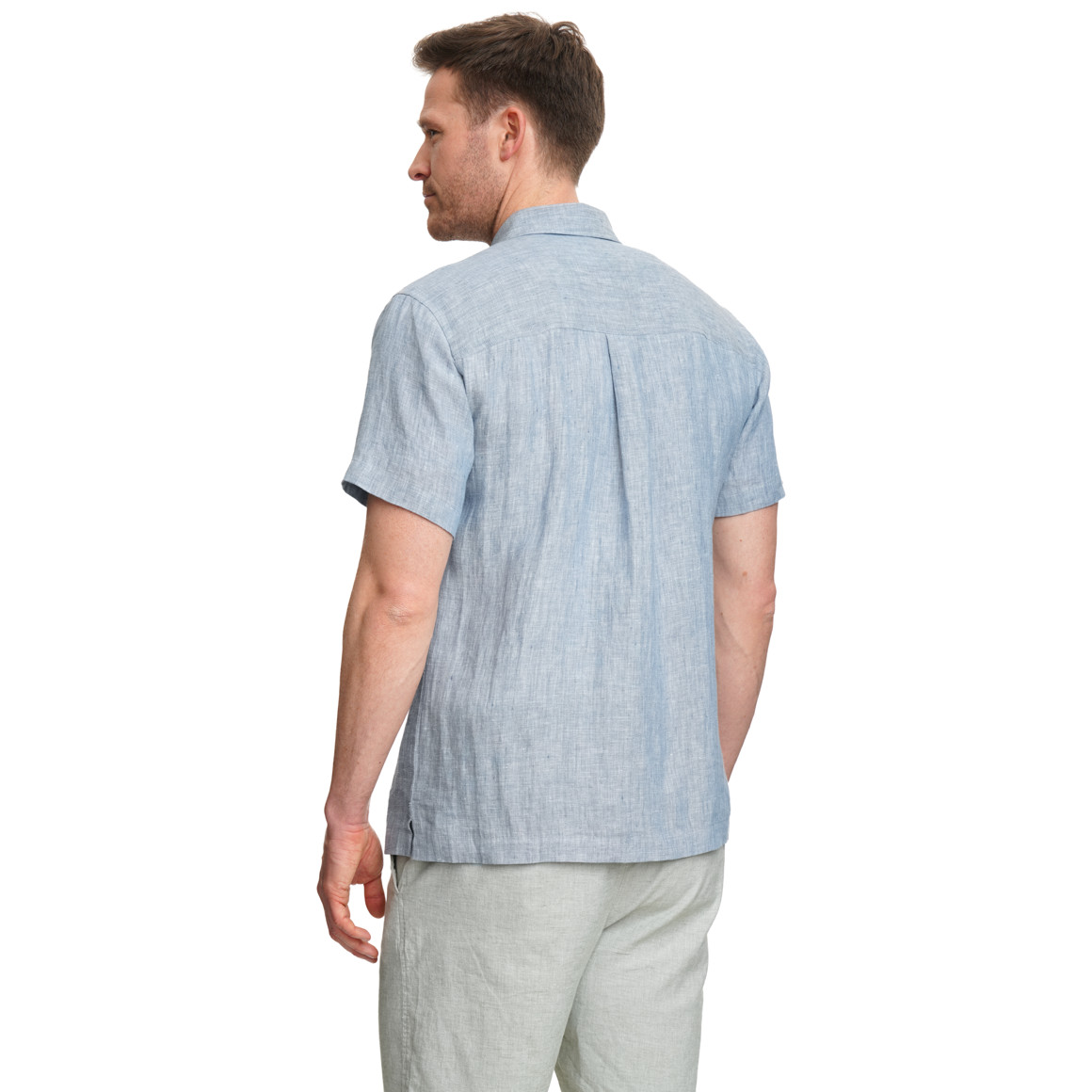 Herren Leinen-Hemd mit kurzen Ärmeln