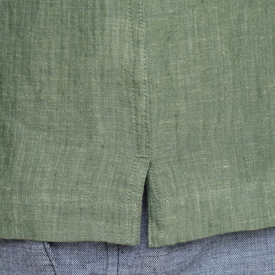 Herren Leinen-Hemd mit kurzen Ärmeln