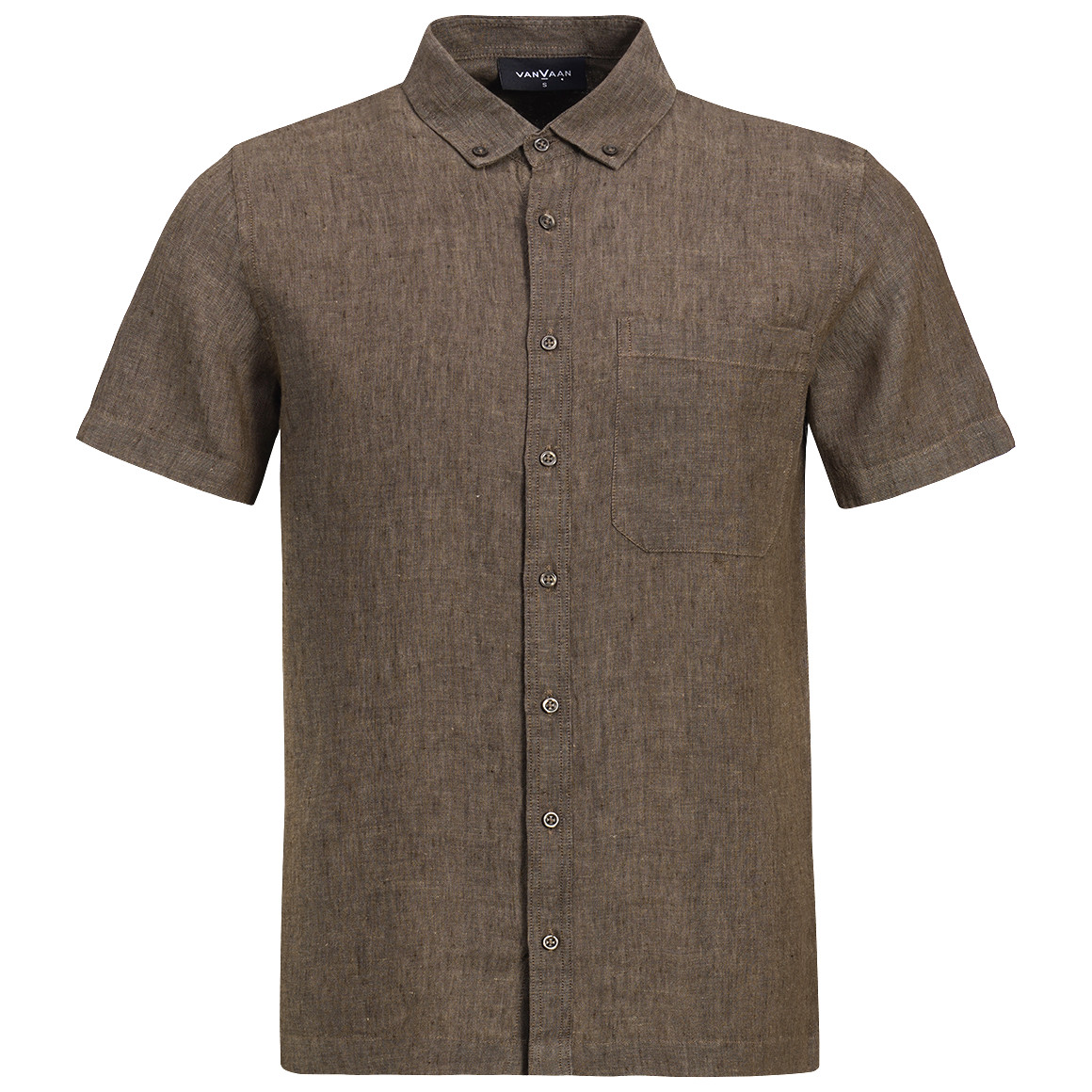 Herren Leinen-Hemd mit kurzen Ärmeln