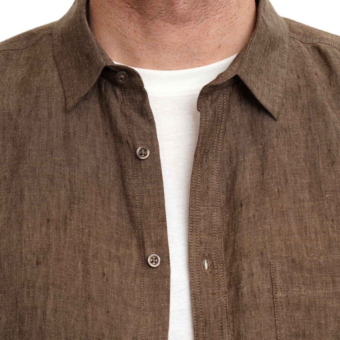 Herren Leinen-Hemd mit kurzen Ärmeln