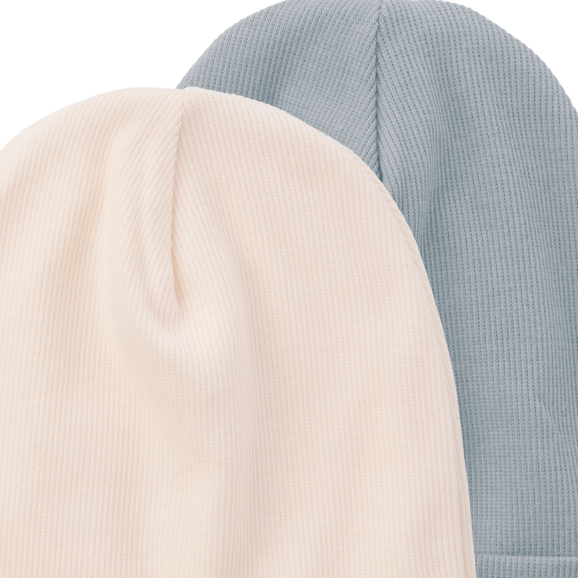 2 Baby Mützen mit Rippstruktur