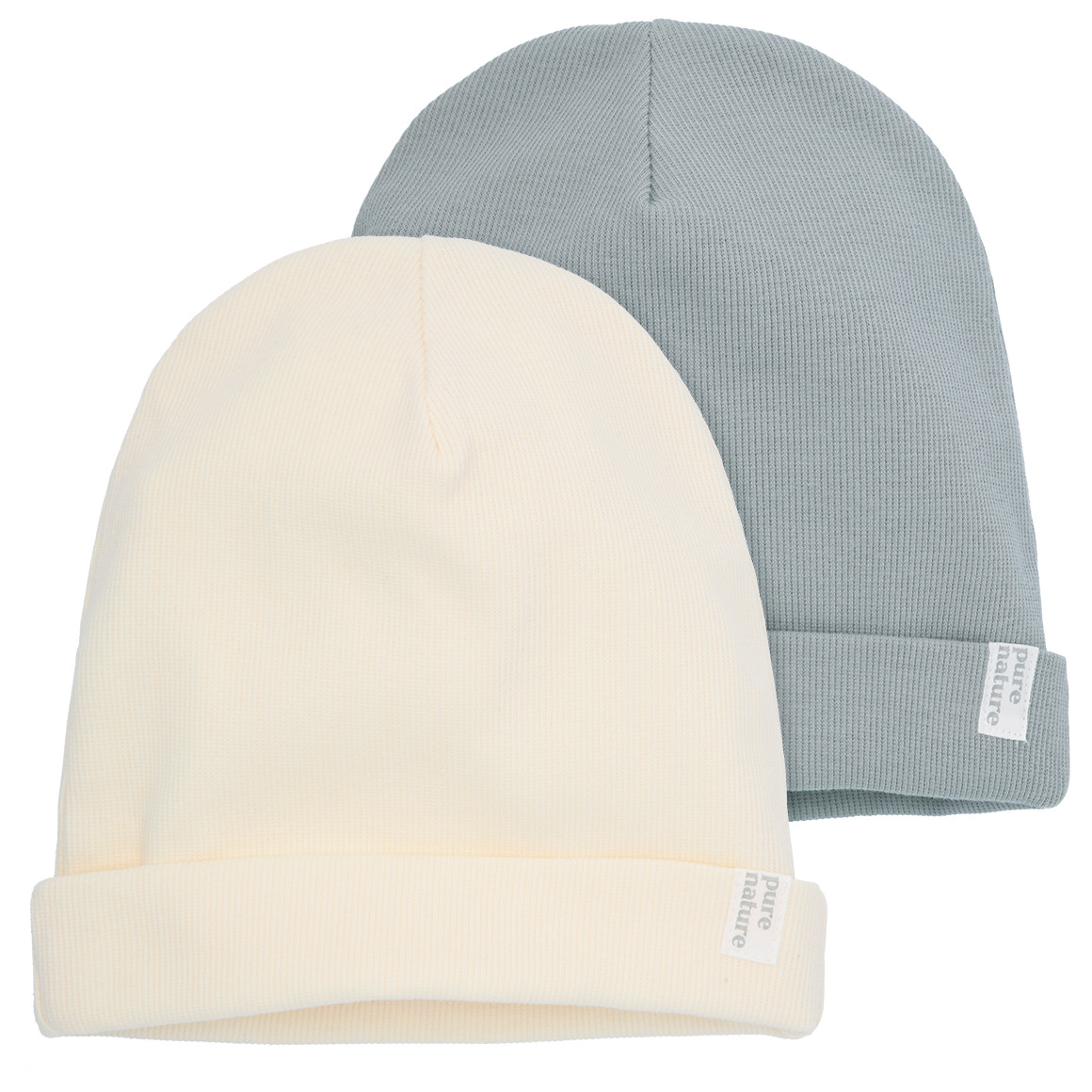 2 Kinder Mützen mit Rippstruktur