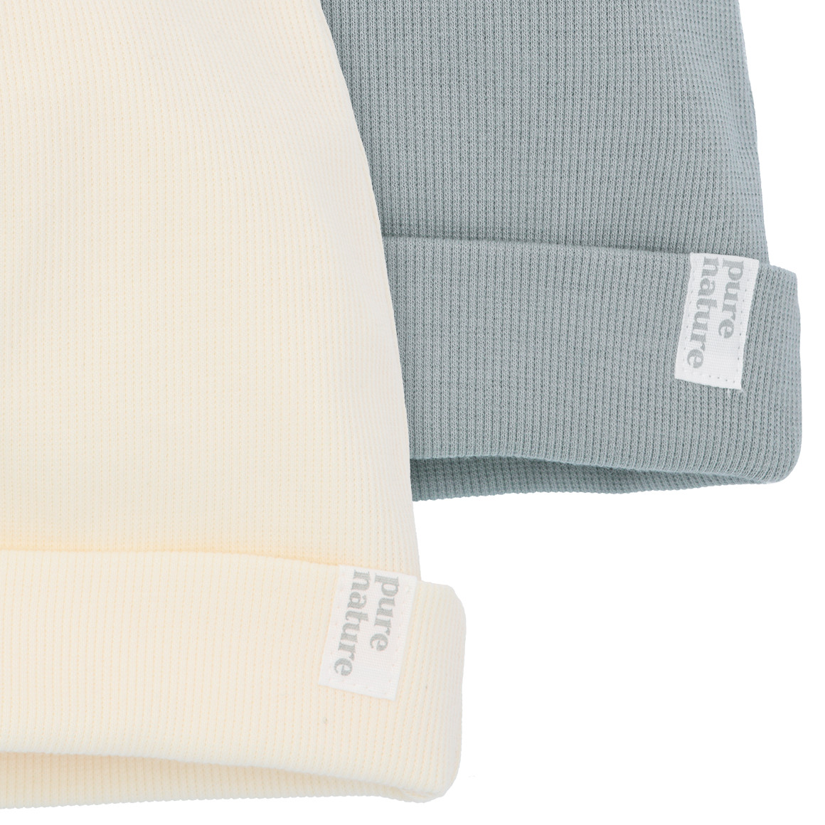 2 Kinder Mützen mit Rippstruktur