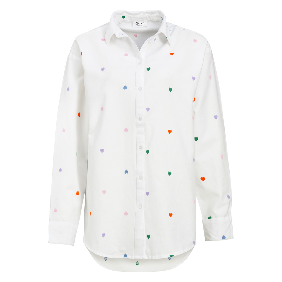 Damen Bluse mit Herz-Stickerei