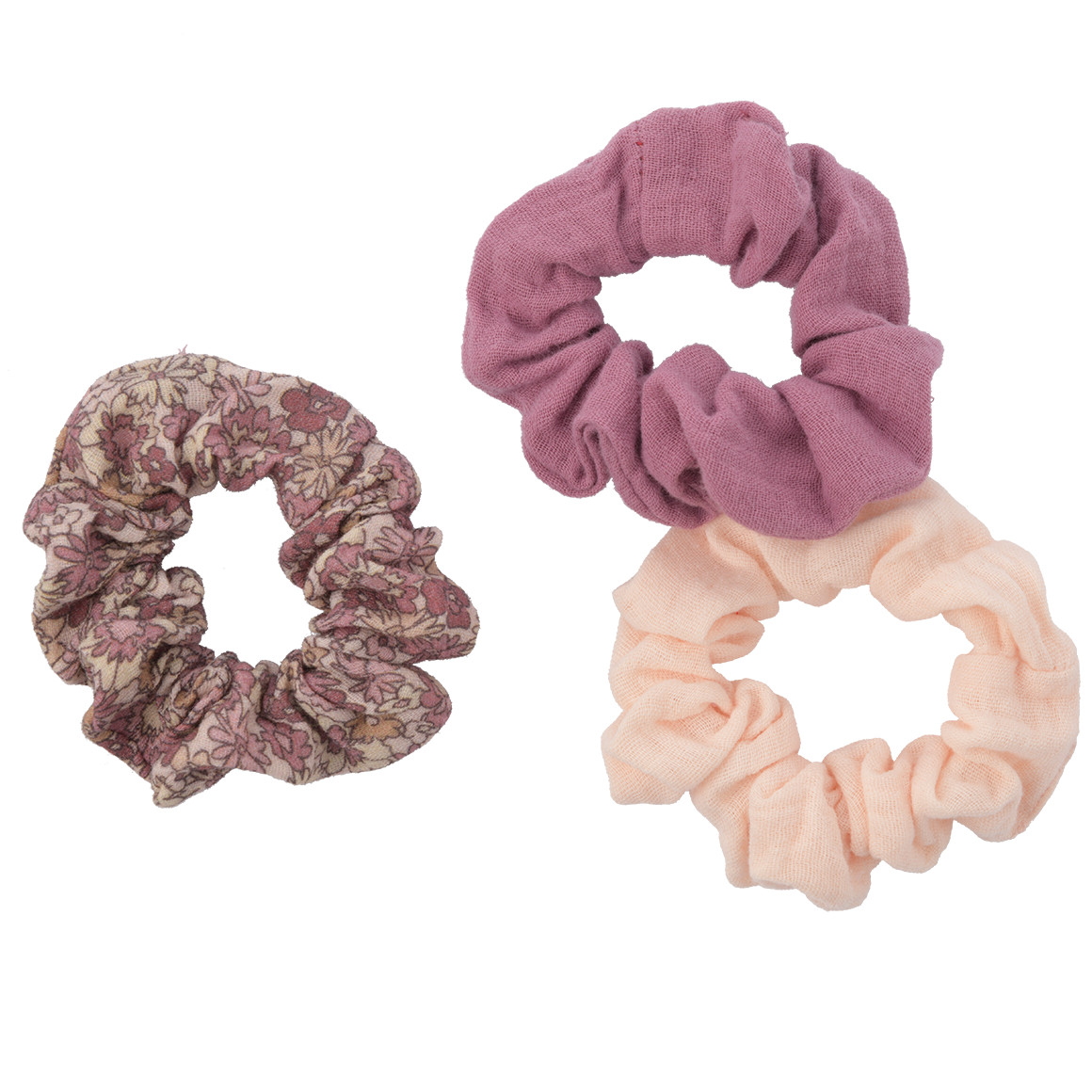 Set van 3 mousseline scrunchies