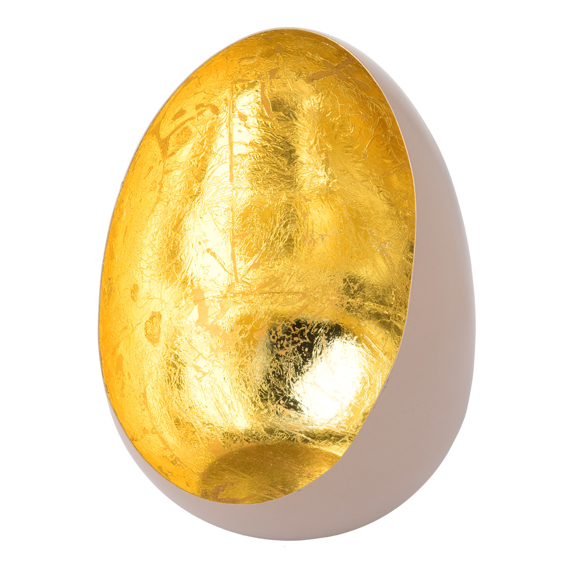 Grote theelichthouder in eivorm