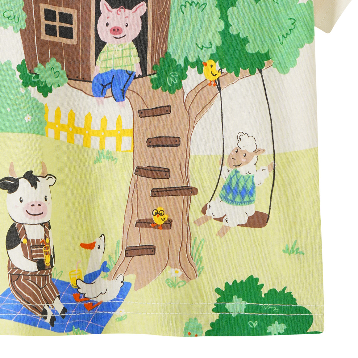 Baby T-Shirt mit Bauernhof-Print