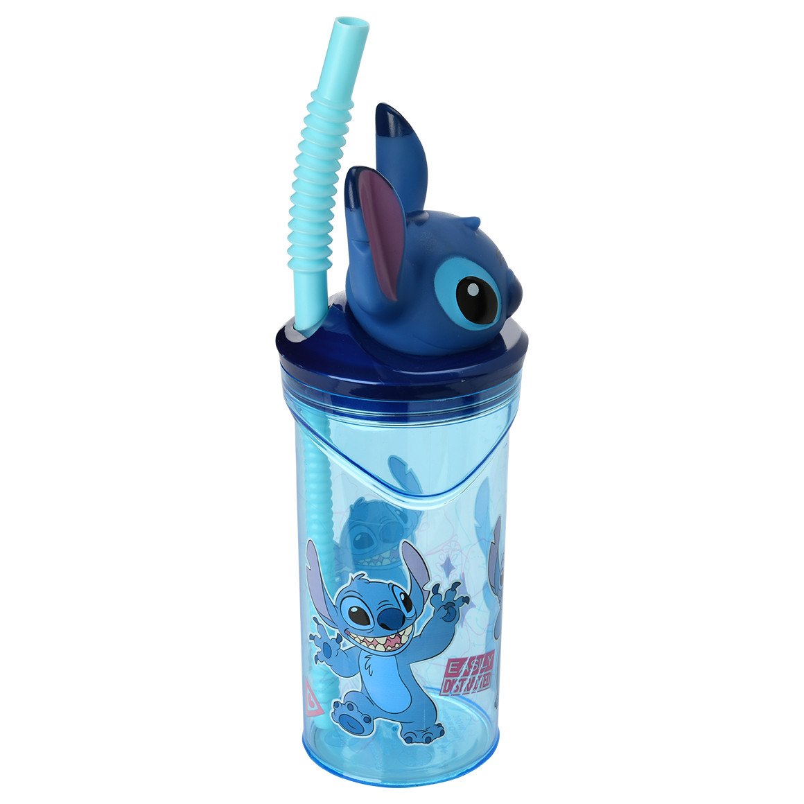 Stitch Trinkflasche mit Strohhalm