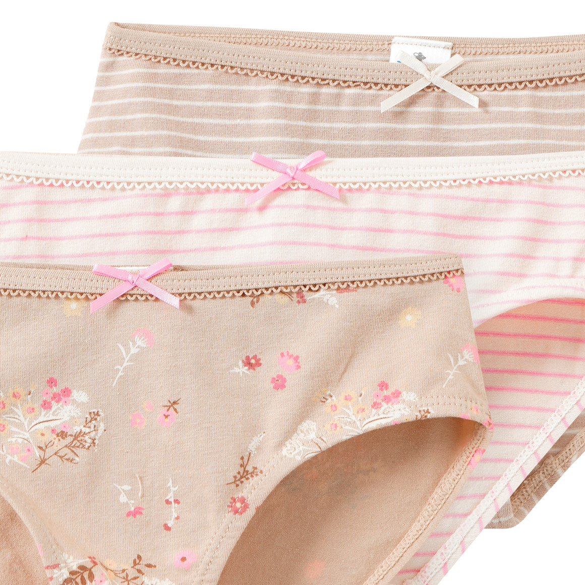 3 Mädchen Slips mit Bio-Baumwolle