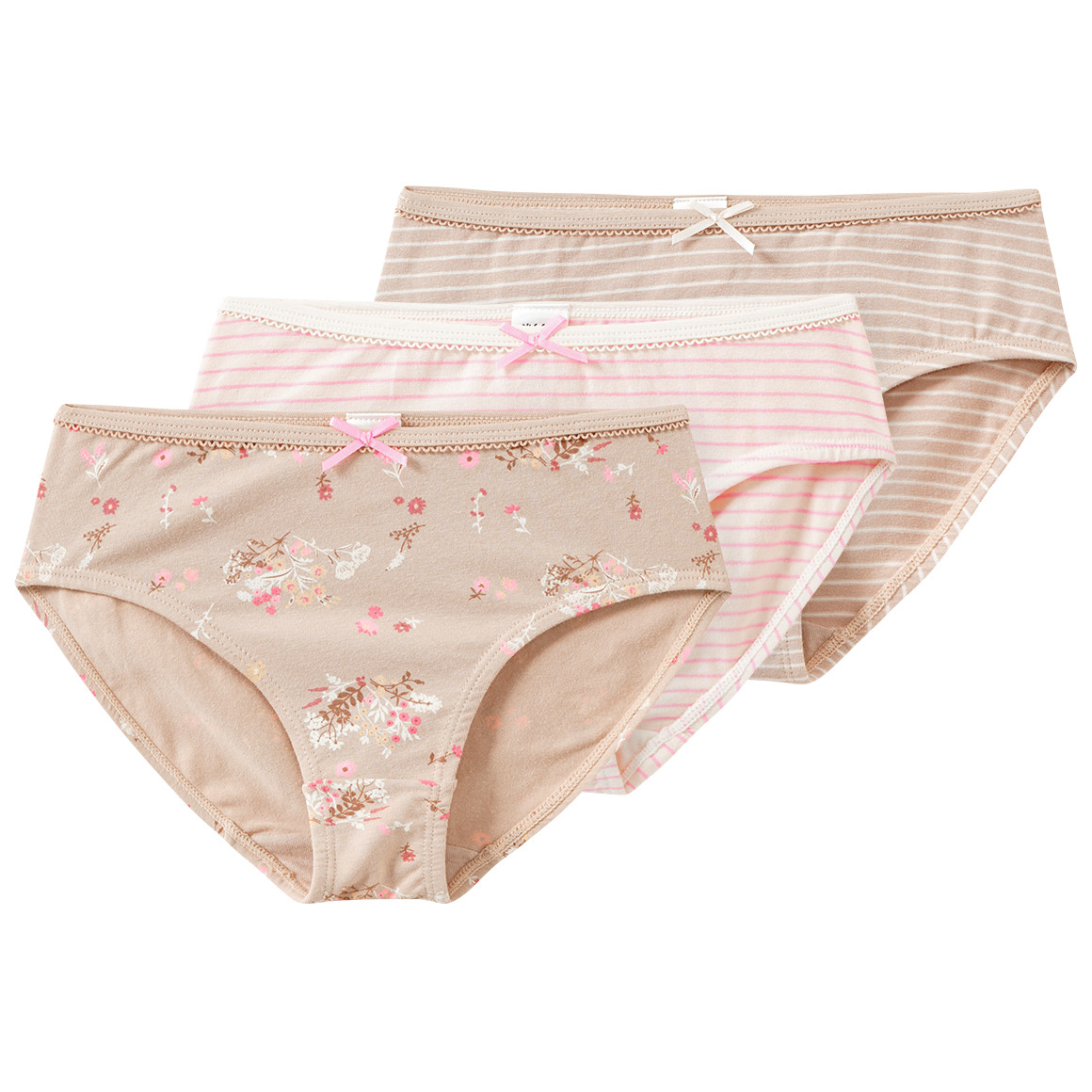 3 Mädchen Slips mit Bio-Baumwolle