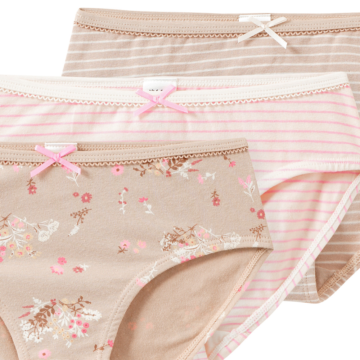 3 Mädchen Slips mit Bio-Baumwolle