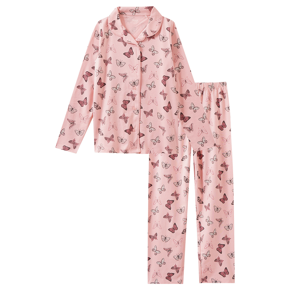 Mädchen Schlafanzug mit Schmetterling-Allover