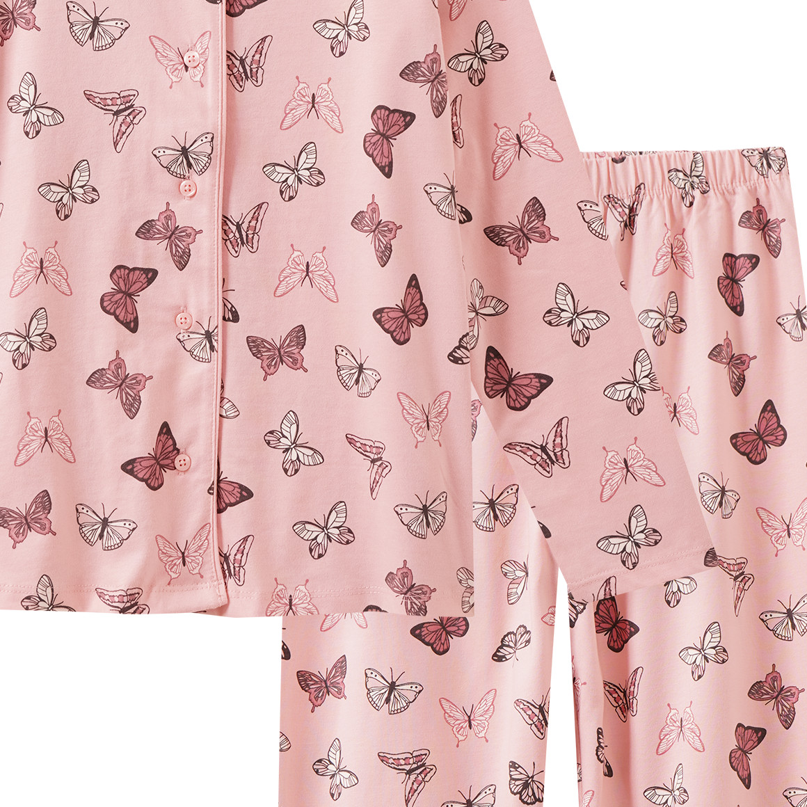 Mädchen Schlafanzug mit Schmetterling-Allover