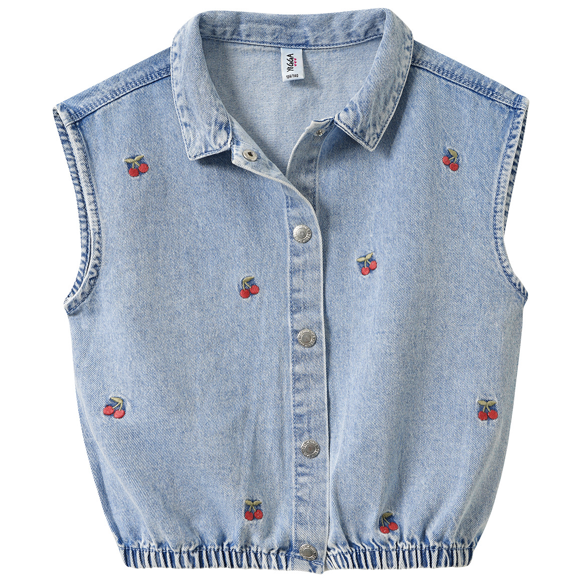 Meisjesjeansblouse met borduurwerk