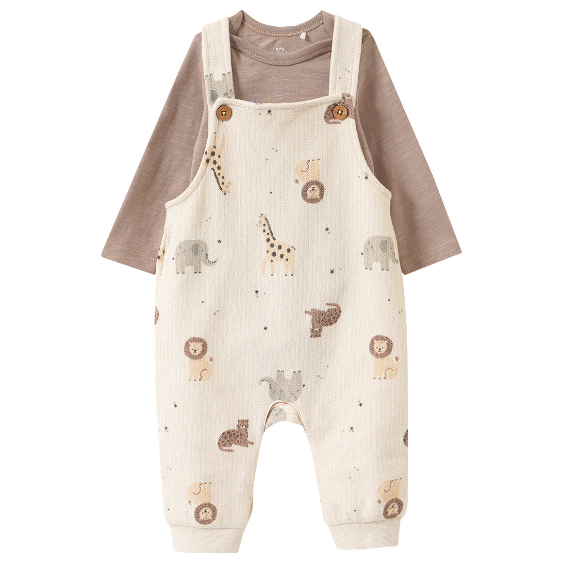 Newborn Set mit Langarmshirt und Latzhose