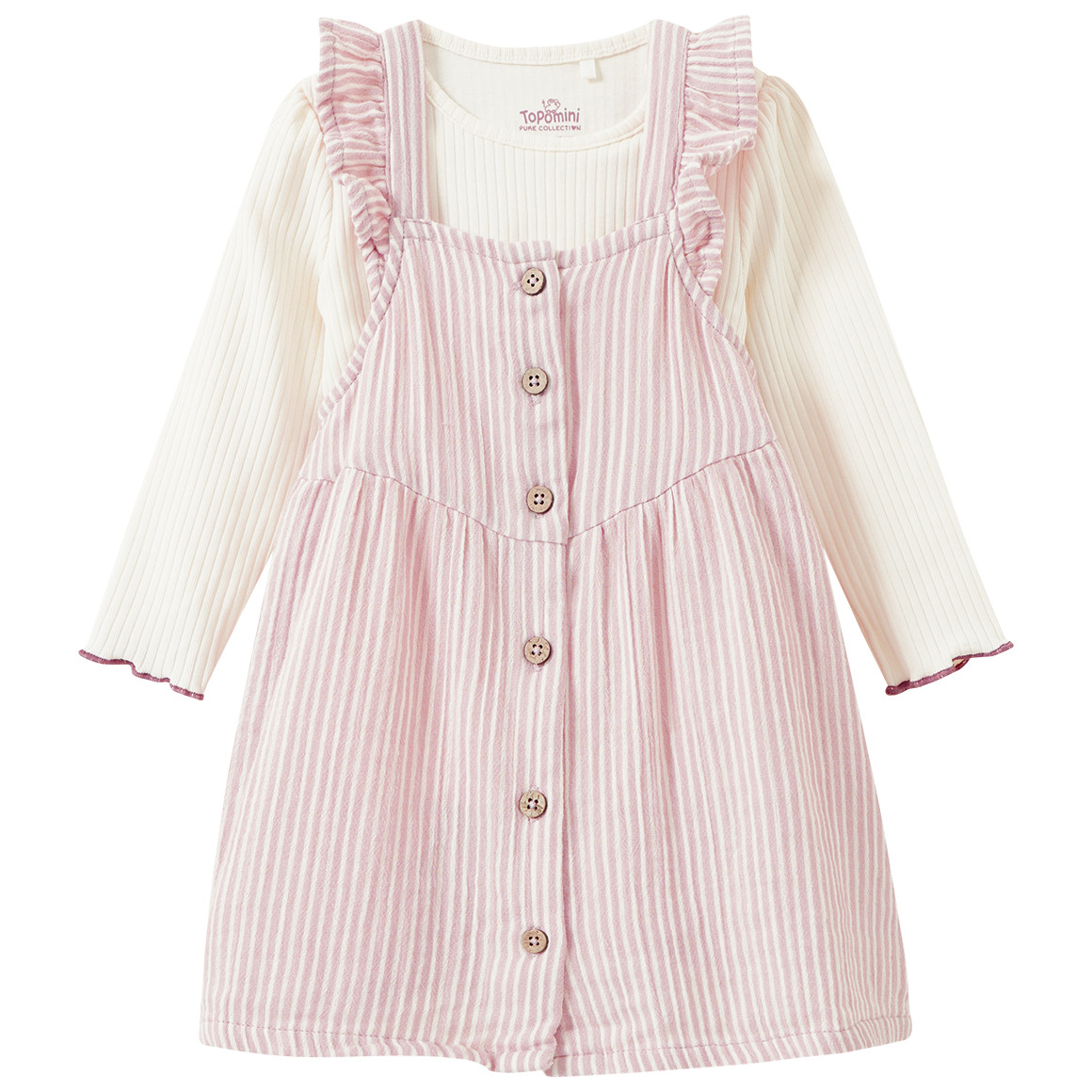 Baby Set mit Latzkleid und Rippshirt