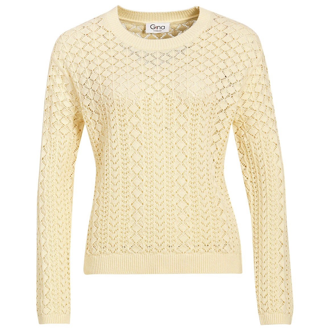 Damen Strickpullover mit Häkel-Muster