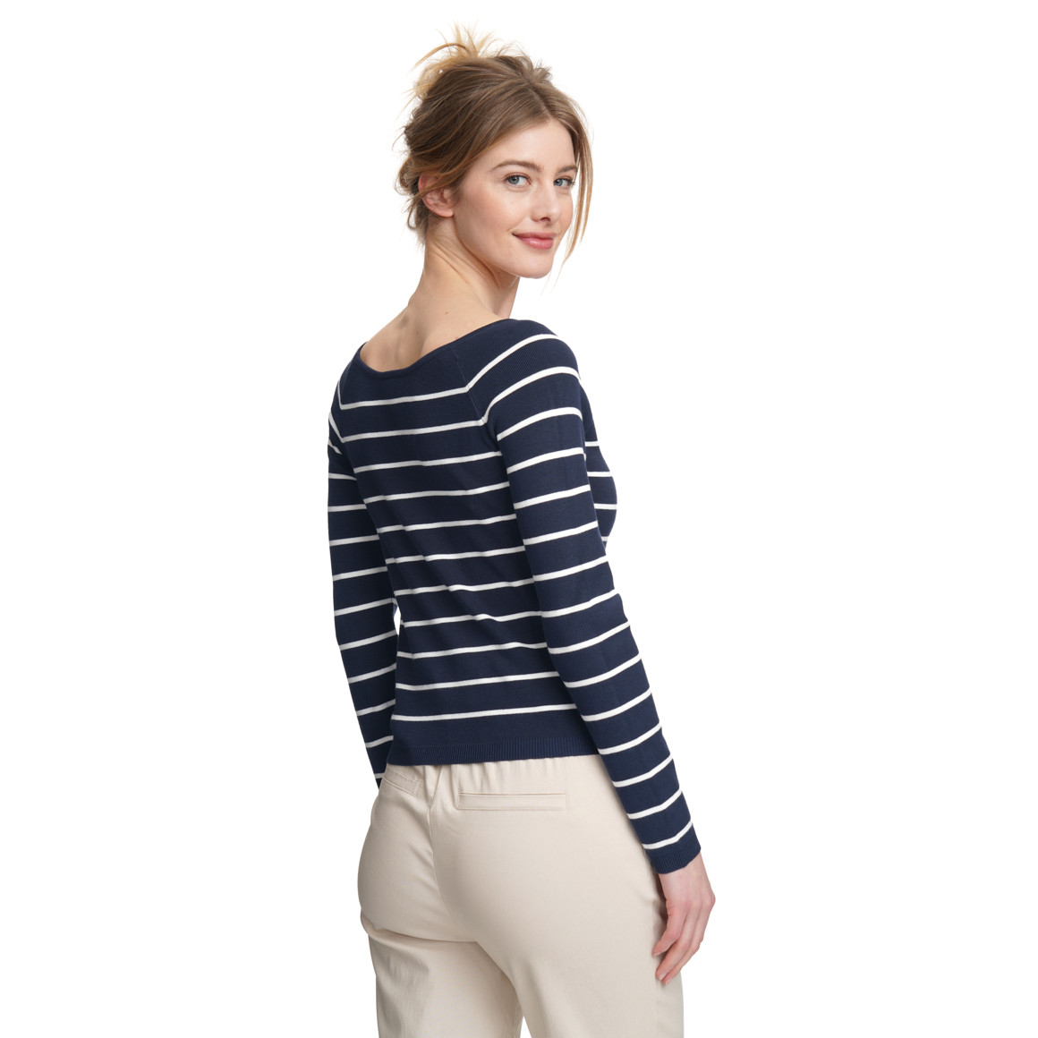 Gebreide damestrui met strepenpatroon