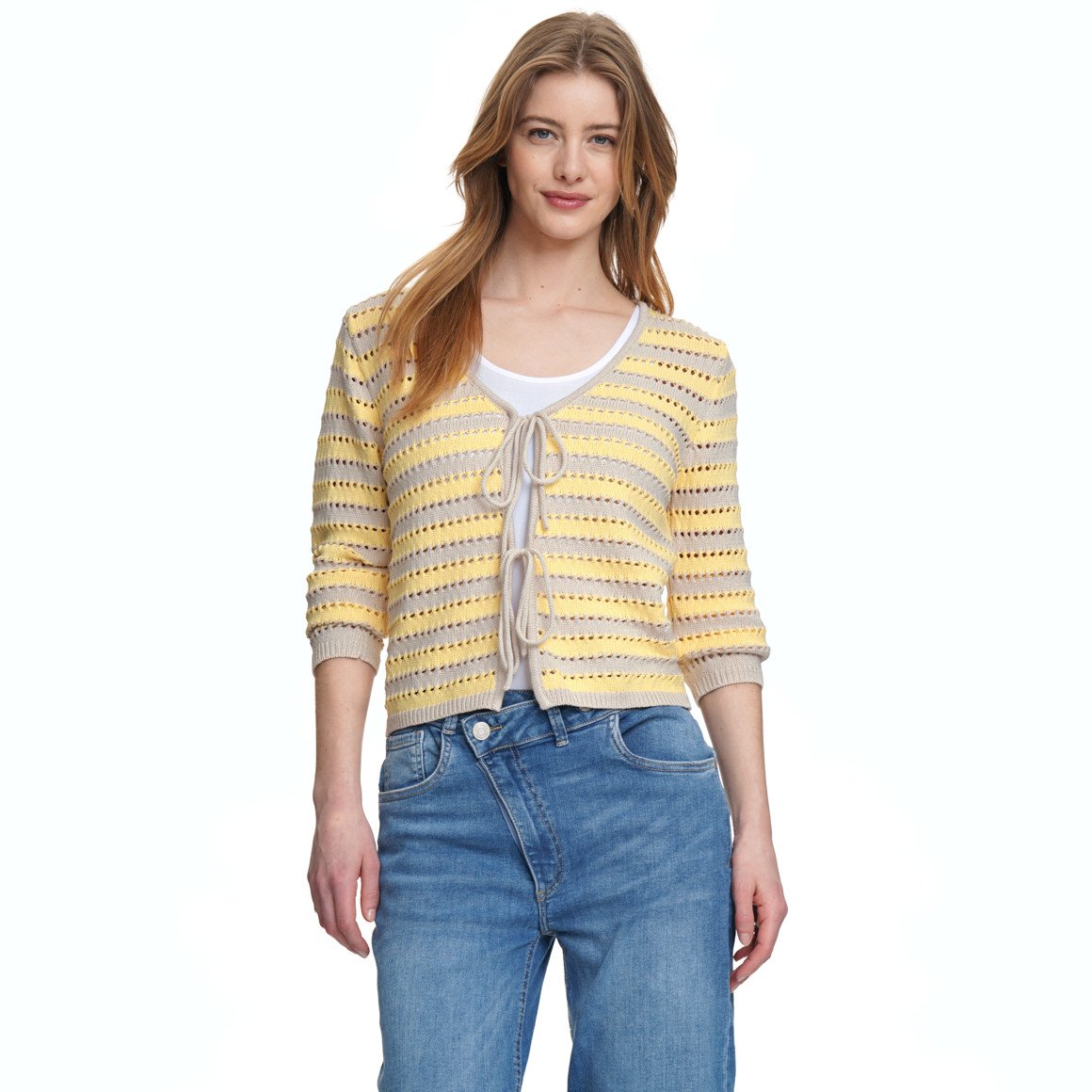 Damen Strickjacke mit Bindebändern