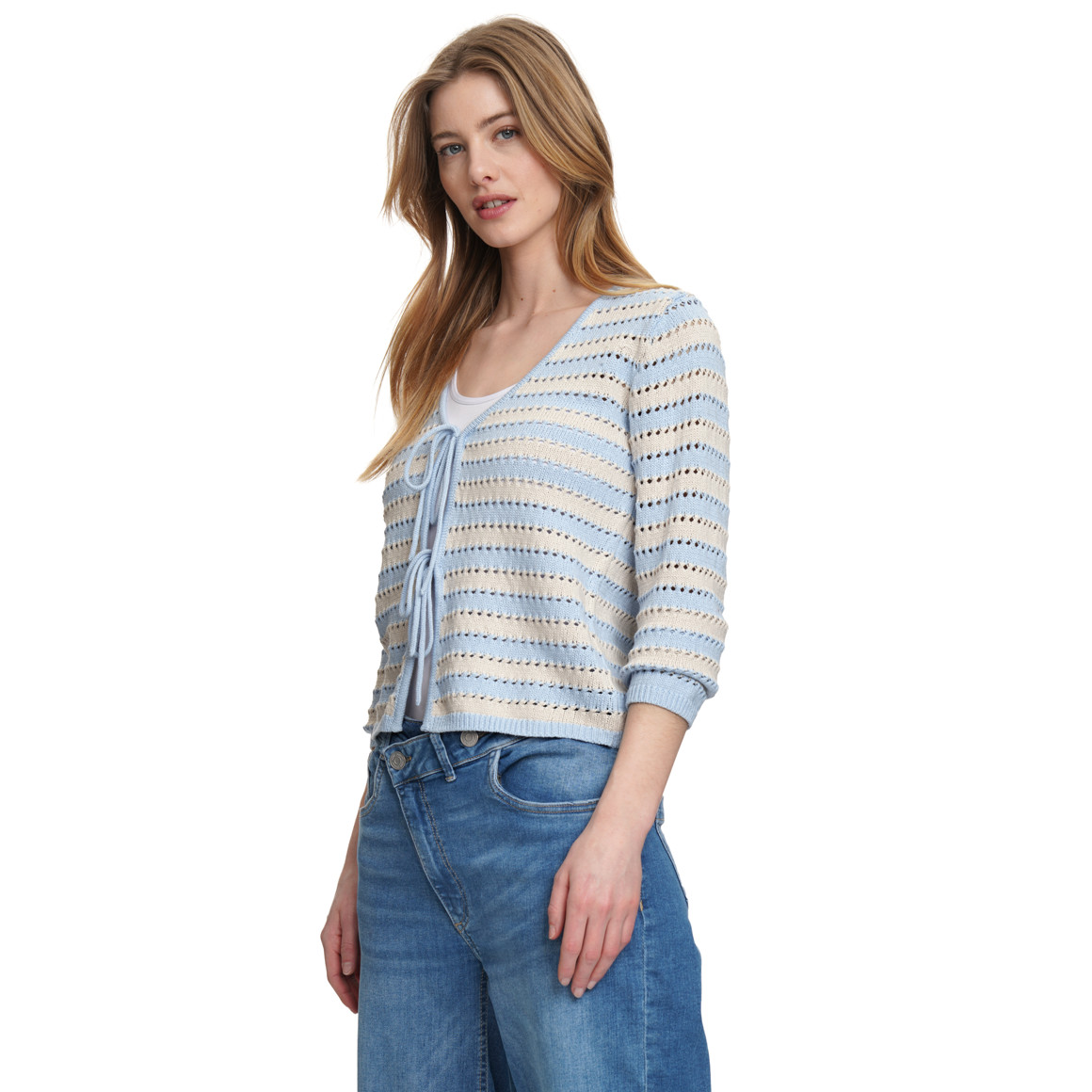 Damen Strickjacke mit Bindebändern